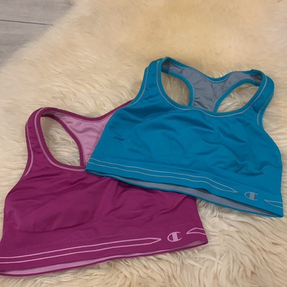Champion 2 Pack Fitted Sports Bras in Purple & Turquoise Reversible size Medium - Picture 1 of 11